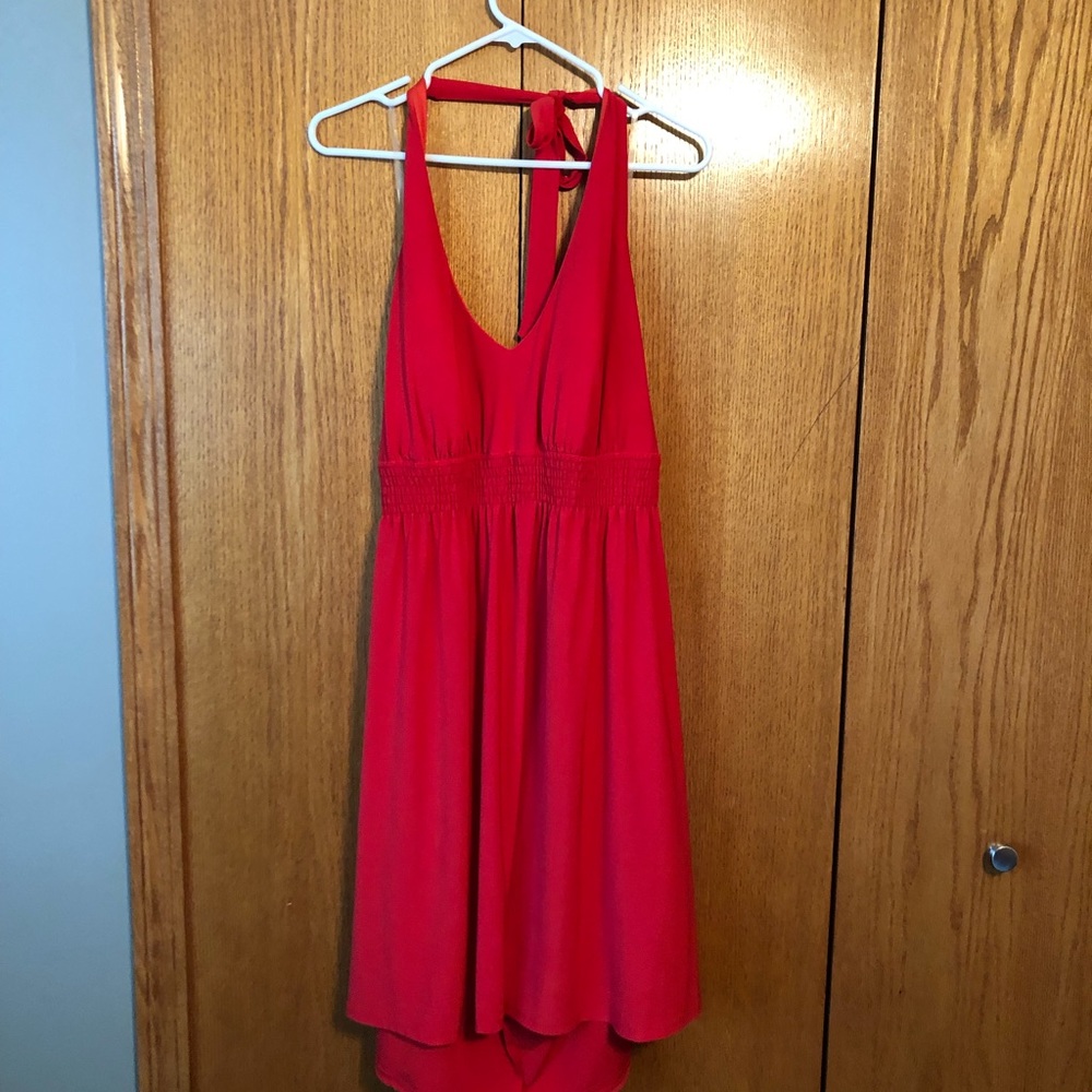 Orange halter dress